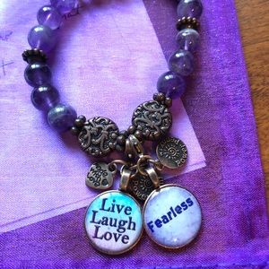 Handcrafted amethyst Power Penny (TM) bracelet